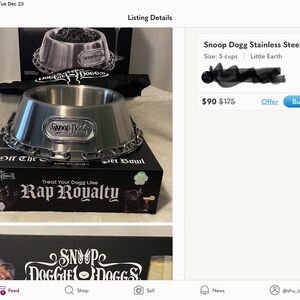 Snoop Dogg Stainless Steel Dog Bowl NEW 25.00